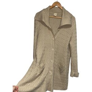 Faded Glory Beige Knit Cardigan •